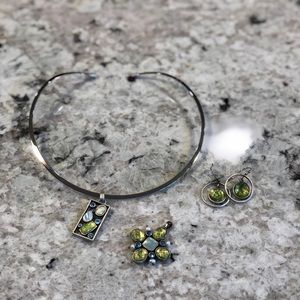 Lia Sophia Necklace & earring set. 2 pendants